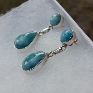 Dangly Larimar Earrings